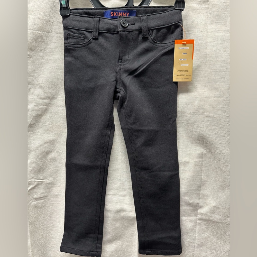 French Toast School Uniform Skinny Pant Back Pockets stretchy-Black zipper NWT